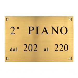 targa segnaletica piano